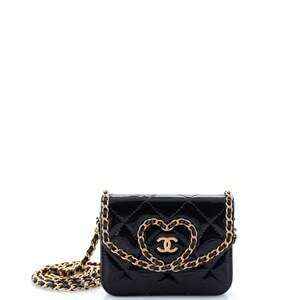 Chanel Heart Chain Flap Bag Quilted #206223C45B